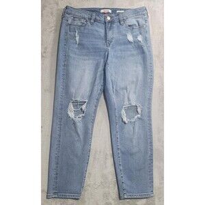 Arula High Rise Straight Jeans Womens 12 Blue Light Distressed Stretch Denim